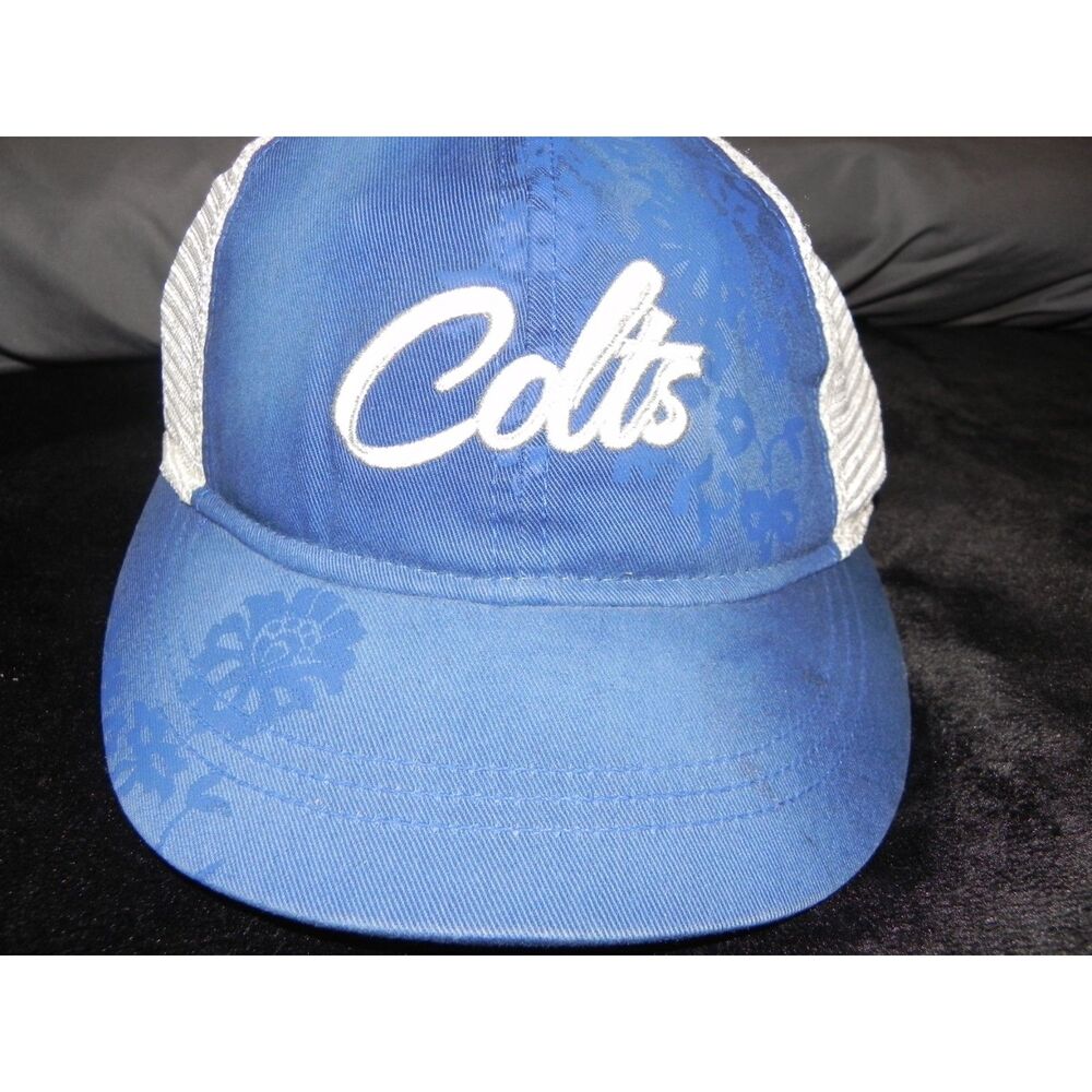 Indianapolis Colts Reebok Women’s Floral Trucker Hat Blue White NFL Adjustable